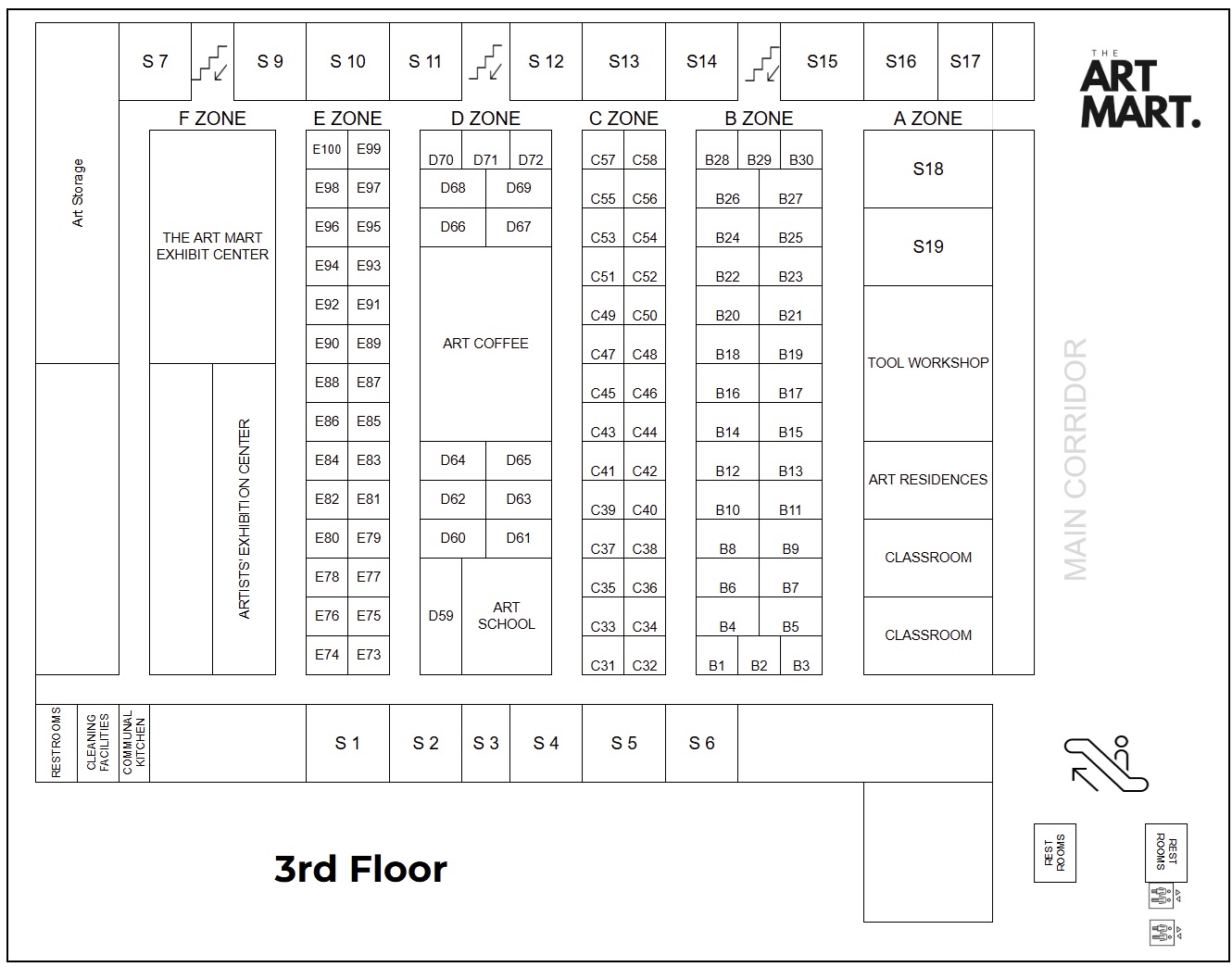 The Art Mart 3rd Floor Map